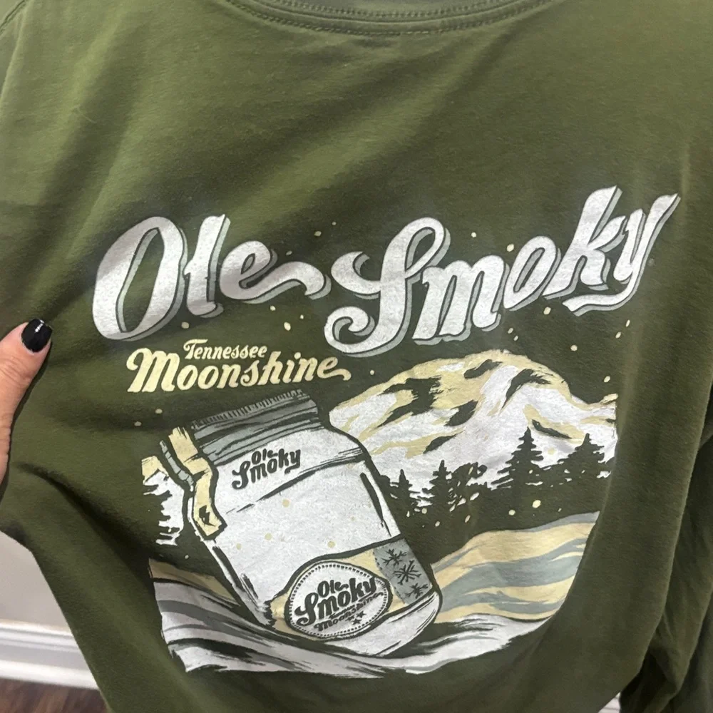 Olive Green 2xl ole smoky moonshine Long Sleeve Shirt - Picture 3 of 3